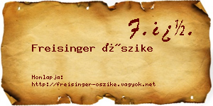 Freisinger Őszike névjegykártya